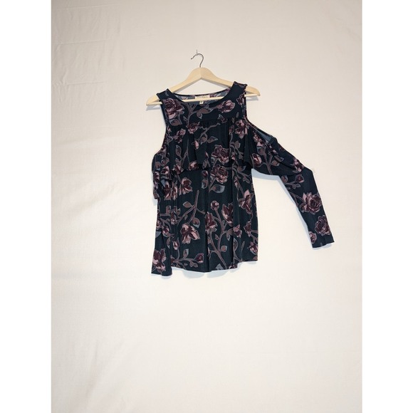 Jessica Simpson maternity cold shoulder long sleeve blouse womens small petite - Picture 1 of 5